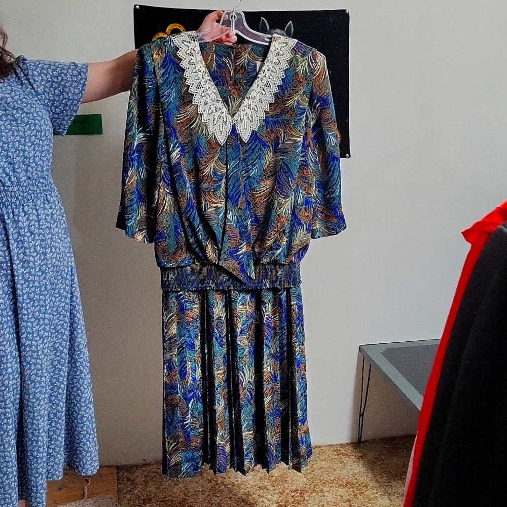 1 piece dress, lizmoody, multi color, size 16